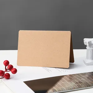 Blank folding kraft paper card detail, 300gsm thick cardstock for DIY painting, greeting notes.