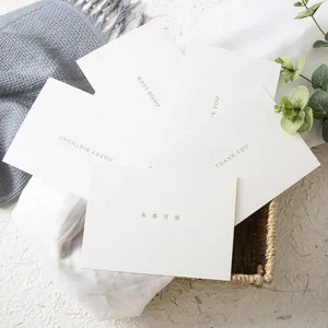 Linen texture greeting cards with golden foil text, perfect for birthday, thanksgiving and gifts.