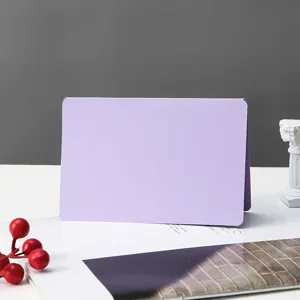 Minimalist purple blank folded greeting card for custom design, note card, and gift message.