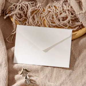 Minimalist white envelope paper for retro handwritten letters wedding invitation and stationery use.
