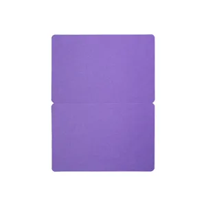 Purple folded blank cardstock detail, ideal for DIY drawing, greeting notes and message writing.