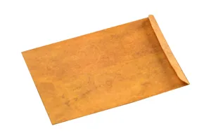 Vintage brown craft paper envelope for love letters, retro stationery, and greeting cards.