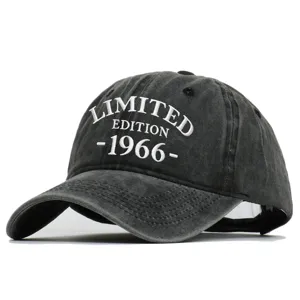 Vintage washed cotton baseball cap with 1966 Limited Edition embroidery detail
