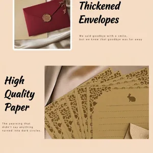 Vintage letter paper and envelope set, thick retro stationery for love letters and cards.