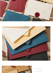 Vintage cashmere texture envelope and letter paper set with wax seal for retro love letters.