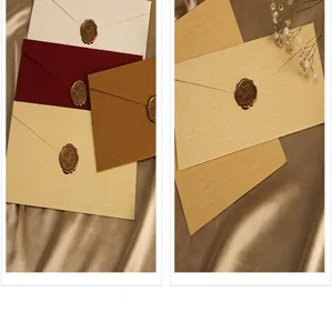 Vintage Leinenstruktur Umschlag und Briefpapier Set mit Siegelwachs für Retro Einladungen.