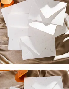 Enveloppes blanches vintage mouchetées lot de papeterie spéciale mariage invitation