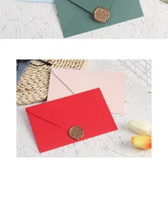 Colorful envelope and wax seal set for vintage letters, invitations, and stationery cards.
