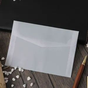 Doorzichtige zwavelzuurpapier envelop, elegante trouwuitnodiging briefpapier verpakking zak.