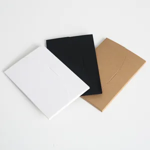 Enveloppe de carte postale en papier kraft épaissi étui vide boîte fenêtre noire lot