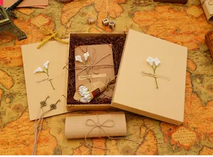 Vintage stationery gift box set with envelopes and cute greeting cards for romantic gifts and love letters.