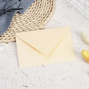 Classic minimalist beige envelope for stationery letters, invitations and cards, elegant paper.