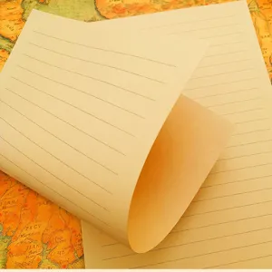 Vintage lined stationery paper detail view, premium retro writing letter paper for notes.