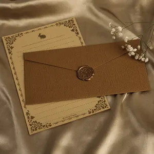 Vintage Leinen Umschlag Briefpapier Set 22x11cm Retro Briefe Wachssiegel Dekoration Brief.