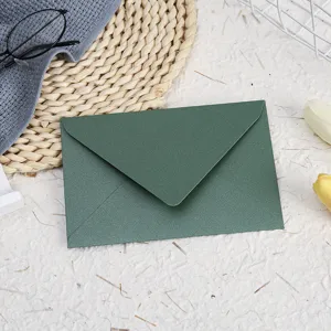 Dark green pearlescent paper envelope minimalist stationery card storage letter packaging