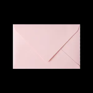 Simple minimalist pink paper envelope, classic flap design for romantic letters and notes.