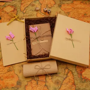 Vintage letter paper and envelope gift box set with romantic retro design for lovers and gifts.