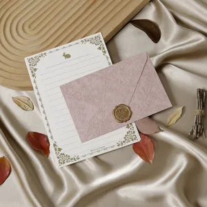 Vintage tree-grain envelope and writing paper set for retro love letters and invitations.