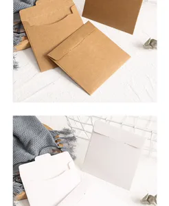 Pochettes de CD carrees en papier kraft etuis de rangement de disques vides 260g.