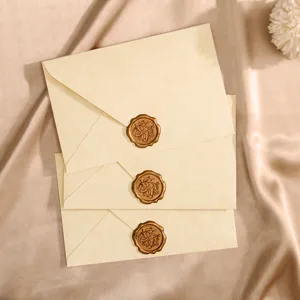 Thickened sheepskin texture envelope set with vintage wax seal stamp for romantic letters.