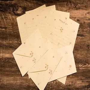 Vintage floral stationery letter paper and envelope set for romantic love letters and notes.