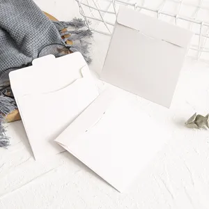 Pochette en papier CD carree blanche enveloppe de stockage de disques sacs d'emballage vierges epais