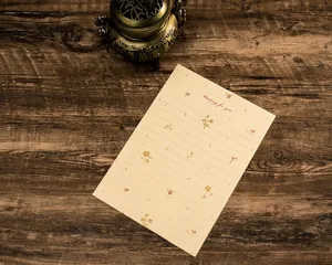 Retro floral letter writing paper stationery with elegant aesthetic design for romantic love letters.