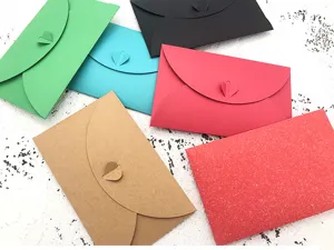 Colorful heart clasp paper envelopes set creative stationery retro letter packaging nice design