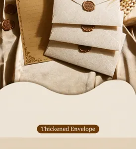 Vintage Sackleinen Textur Briefumschlag und Briefpapier Set mit edlem Siegelwachs.