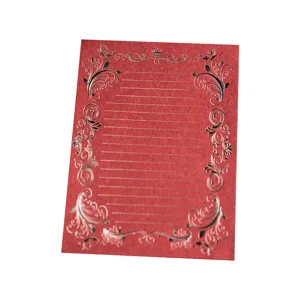 Red hot stamping stationery letter paper vintage floral writing paper for invitation card