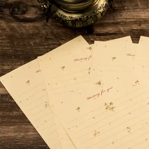 Vintage floral stationery letter paper set for writing romantic love letters and notes.