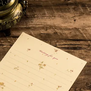 Vintage floral stationery letter paper detail showing delicate floral pattern and elegant lines.