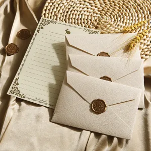 Vintage Leinen Textur Umschlag und Briefpapier Set Retro Brief Briefpapier Detail