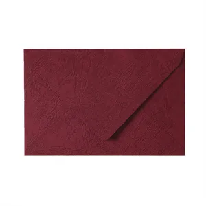 Burgundy textured paper envelope vintage style retro letter stationery card holder 1pc