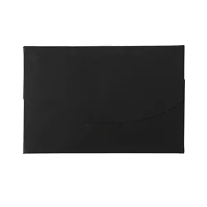 Enveloppe en papier noir épais emballage carte postale étui minimaliste vintage