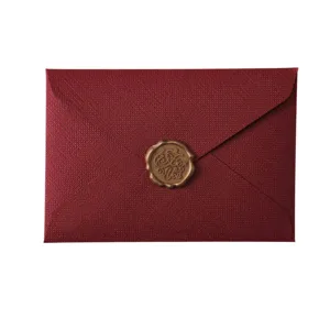 Thickened red textured paper envelope with vintage wax seal for letters and gifts.