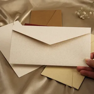Vintage Leinen Papier Umschlag Set 22x11cm Retro Briefpapier Briefumschläge Hauptbild