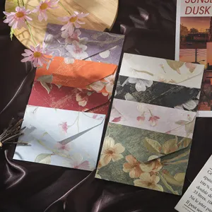 Chinese Chic Retro Floral Embossed Specialty Paper Envelope And Letter Paper Set Stationery Gift Writing Supplies