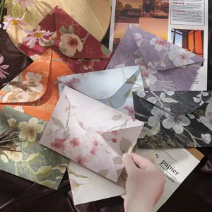 Vintage floral envelopes set retro embossed stationery packages for romantic love letters