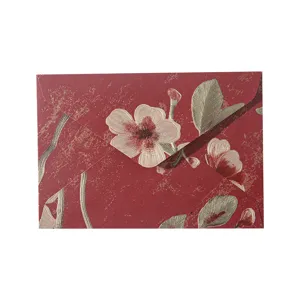 Vintage Chinese style red floral embossed envelope for traditional letters cards main