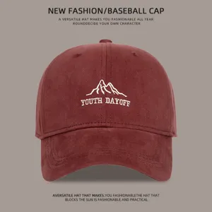 Deep crown wide brim washed baseball cap, casual vintage sun protection hat for men and women.