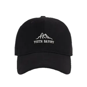 Black baseball cap for men and women, wide brim sun hat with cool mountain embroidery design.