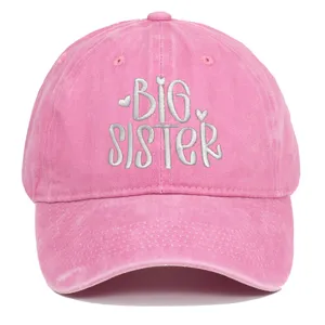 Vintage Gewassen Katoen Baseballpet Vrouwen Mannen Geborduurd Big Sister Hart Verstelbare Retro Zonnehoed Outdoor Casual Pet