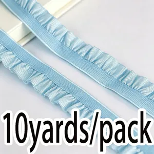 Light blue elastic ruffled ribbon trim 10 yards pack for sewing DIY clothing accessories