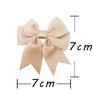 Noeud ruban paillete rose 7cm bricolage artisanat polyester satin noeud decoratif