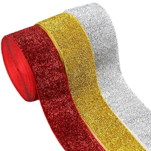 Flocked Velvet Ribbon Glitter Sparkle Ribbon For Sewing Craft Gift Wrapping DIY Apparel Accessories Wedding Party Decor