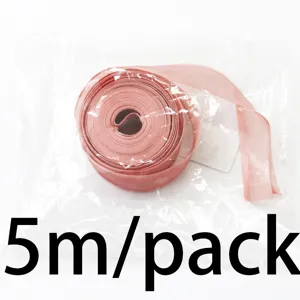Nastro di organza rosa trasparente rotolo 5m pacchetto per regali fai da te.