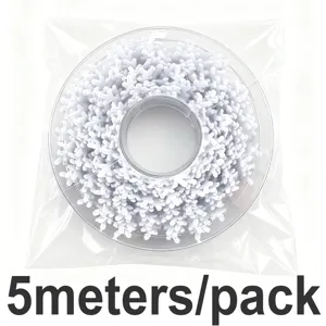 White snowflake ribbon 2.5cm wide, 5 meters per roll, perfect for Christmas gift wrapping and party.