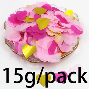 Heart confetti details, 15g pack pink gold paper pieces for party wedding decoration decor.