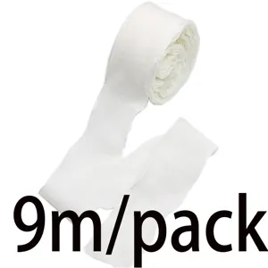White ruffled ribbon roll 4cm wide 9 meters pack for gift wrapping and party decor.